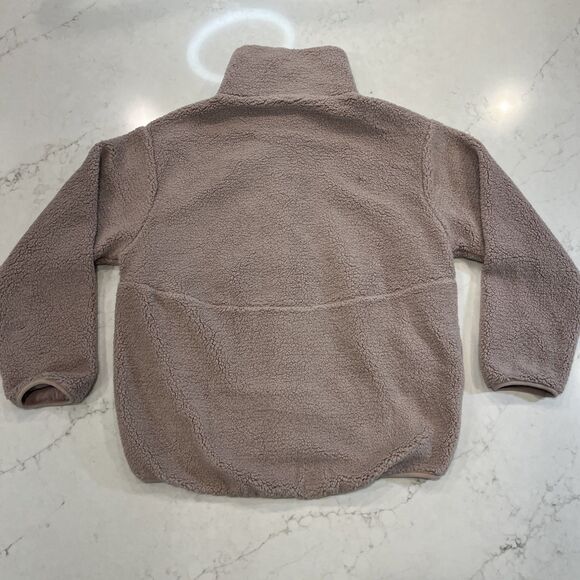 Prana NEW Flurry Jacket Womens XS Oversized Pink Sherpa Fleece Full Zip Snap - Picture 2 of 15